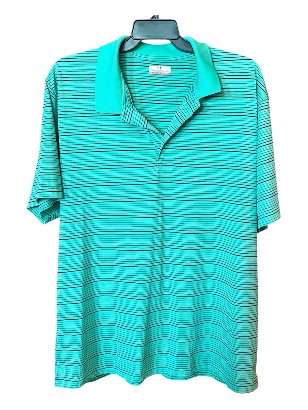 Grand Slam Men's Turquoise Striped Golf Polo size XXL